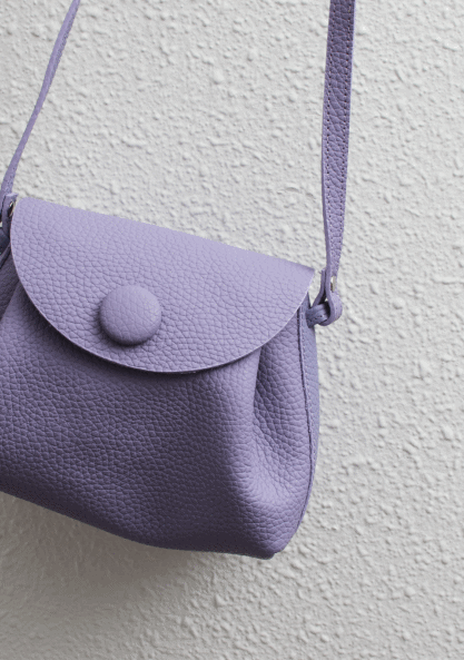 Cute wrinkled leather bag-Purple-cowhide
