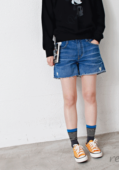 Cover Pocket Jeans Shorts