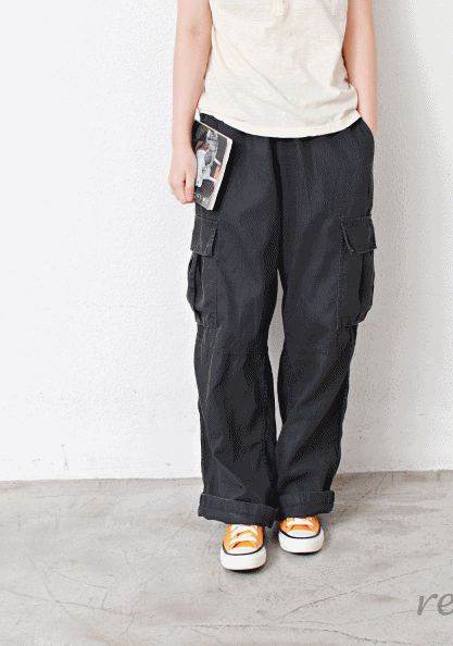 Thin Cargo Pocket Pants-3Color