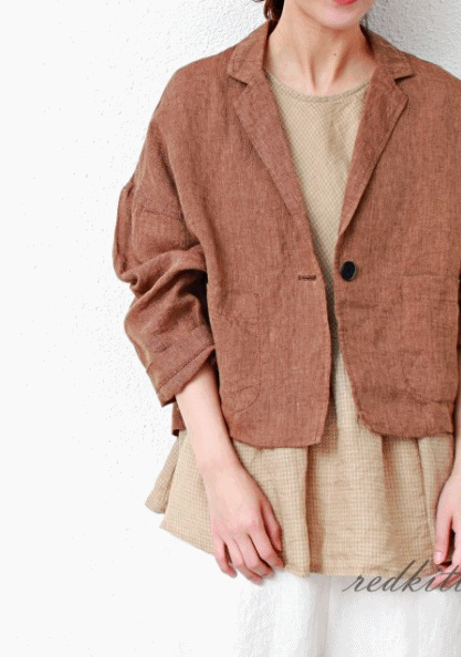 Sale-Stalish linen jacket-mocca 88200-->66200
