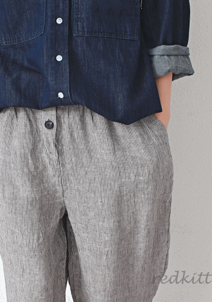 Janstripe Linen Pants-2Color