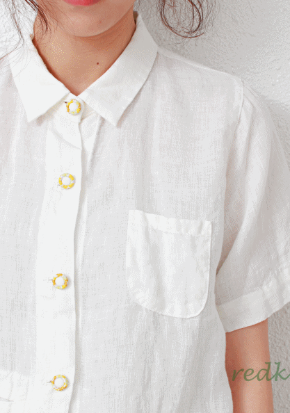 Linen open shirt-2Color
