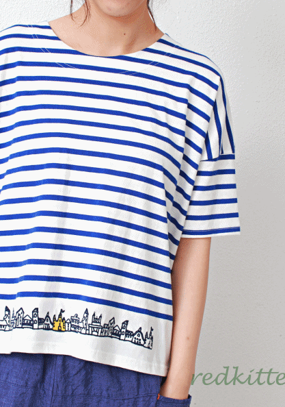 Stripe Embroidery Tee-2Color