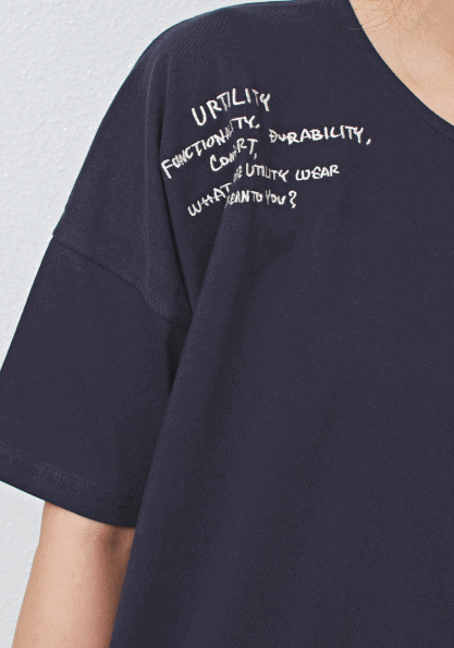 Shoulder Embroidery Tee-3Color