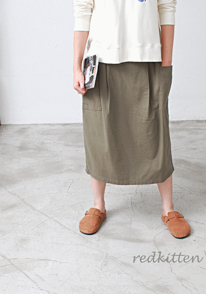 Pocket Simple Skirt-2Color