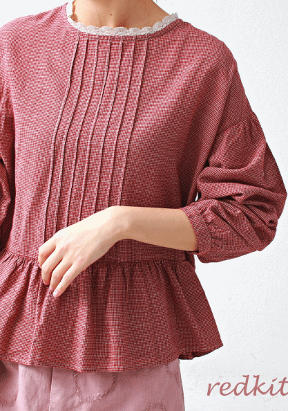 Pin tuck frill blouse-3 Colors