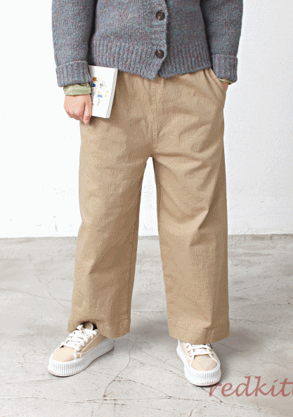 Span straight line pants-3 colors