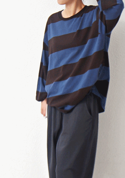 Loose Striped Long Tee-2Color
