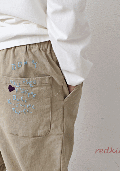 Span embroidery pants-3 colors