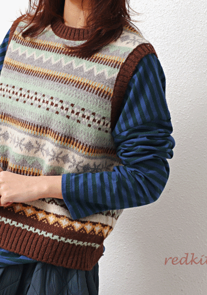 Ethnic knit vest