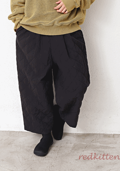 Color matching cotton quilted pants-3 Colors