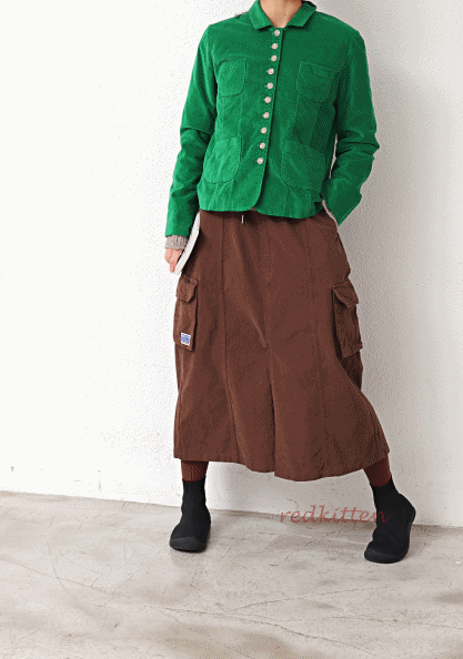 Brushed cotton cut cargo skirt-3 Colors