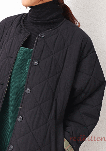 Sale-Round Quilted Padded Jacket-2Color