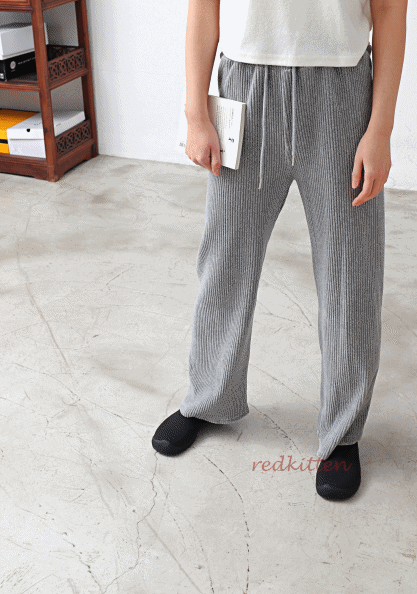 Soft straight ribbed pants-3 colors-wrinkle free