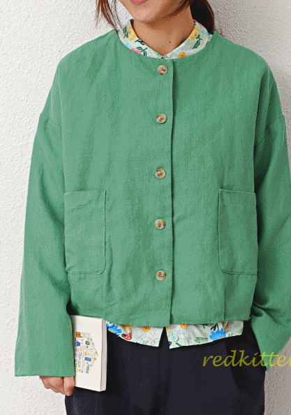 Round Linen Jacket-2Color-Spring New Arrival