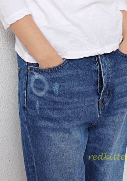 Cute round semi-mi jeans