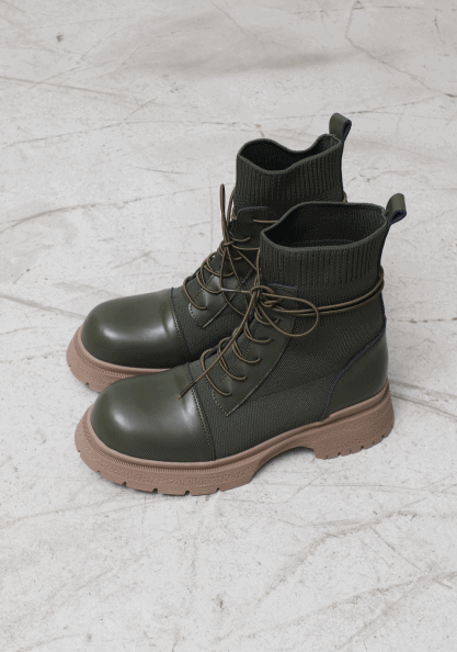 Leather Shibori Walker-height heel5.5cm