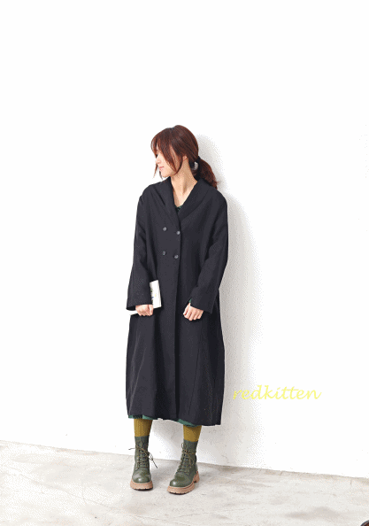 Shawl collar double long coat-2 Colors-Spring new arrivals
