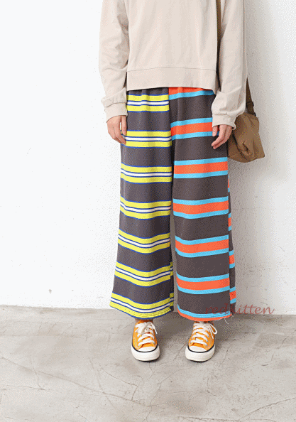 Juris stripe color matching pants