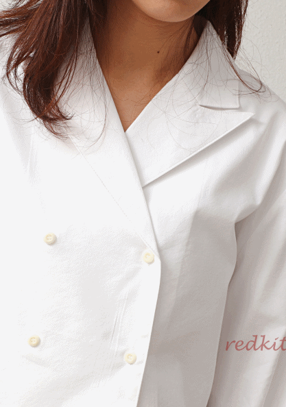 Tailored double blouse-White