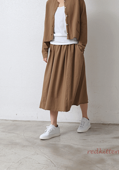Jjuri Cotton Slit Skirt-4 Colors