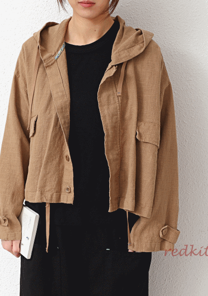 Linen Hooded Jacket-4 Colors