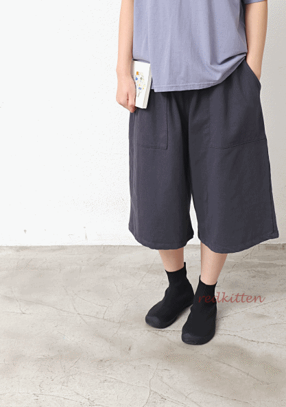 Jjurimyeon three-quarter pants-3 Colors
