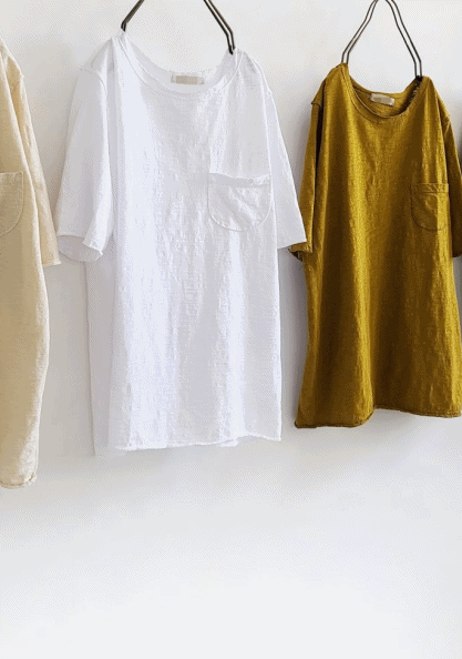 Washing Pocket Short Sleeve T-Shirt-5 Colors