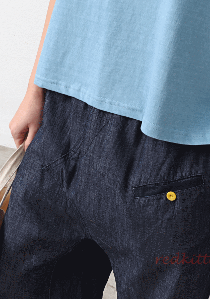 Button Baggy Pants-3 Colors