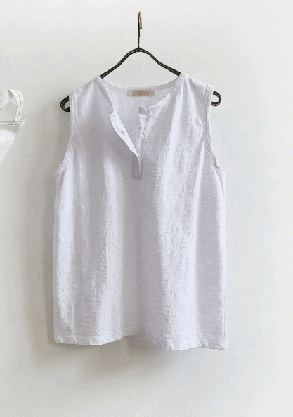 Round open button tank top - 6 Colors