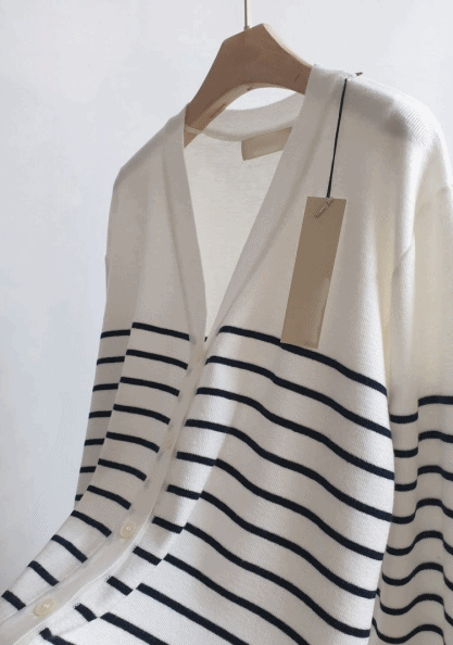 Striped knit cardigan-2 Colors