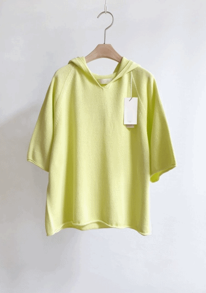 Whole garment hooded short sleeve knit-3 Colors