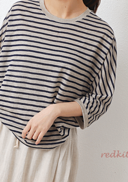 Linen Striped Tee-2Color