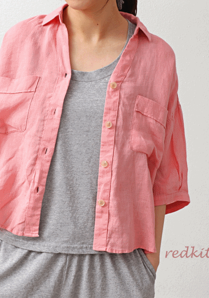 Pastel linen shirt-3 colors