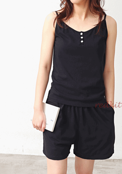 Soft button thong tank top - 7 Colors