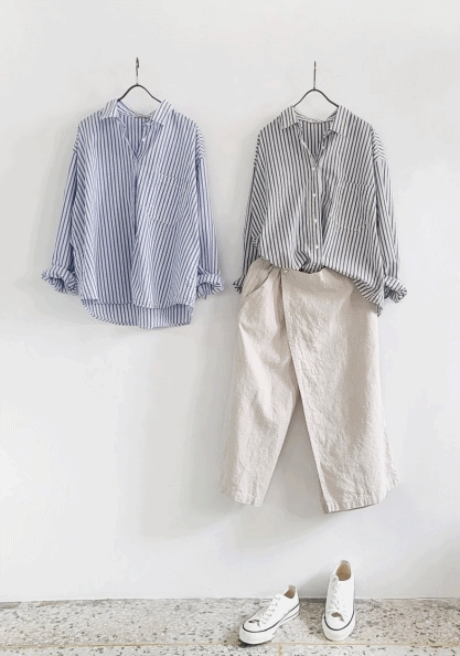 Striped Cotton Shirt-2 Colors