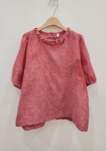 Puff Check Blouse-3 Colors