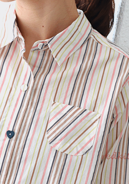 pink striped blouse