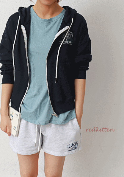 Soft and thin hooded zip up - 2 Colors