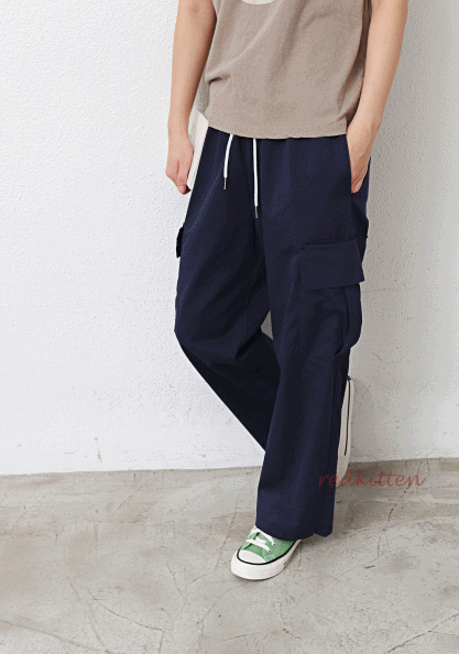 Thin cargo tencel pants-2 colors