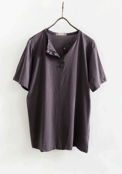 Snap Button Short Sleeve T-Shirt - 4 Colors